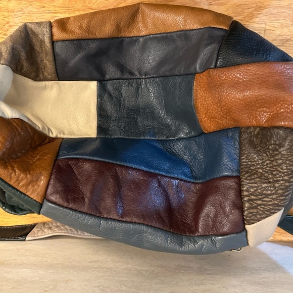 Vintage Multicolor Patchwork Leather Shoulder Bag - Picture 8 of 9